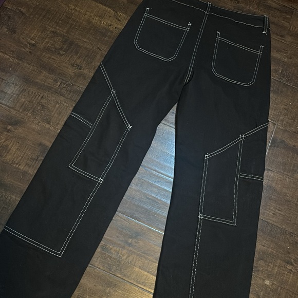 Telepathia Black Cargo Jeans No Size Tag Waist 30” - Picture 5 of 5